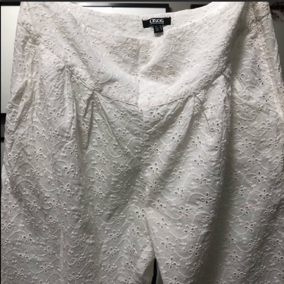ASOS White Skinny Pant Embroidered Pant High Waist - Picture 4 of 7
